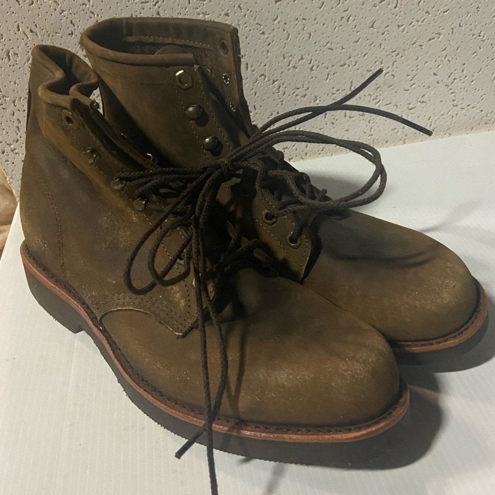 Chippewa Olive Leather Boots